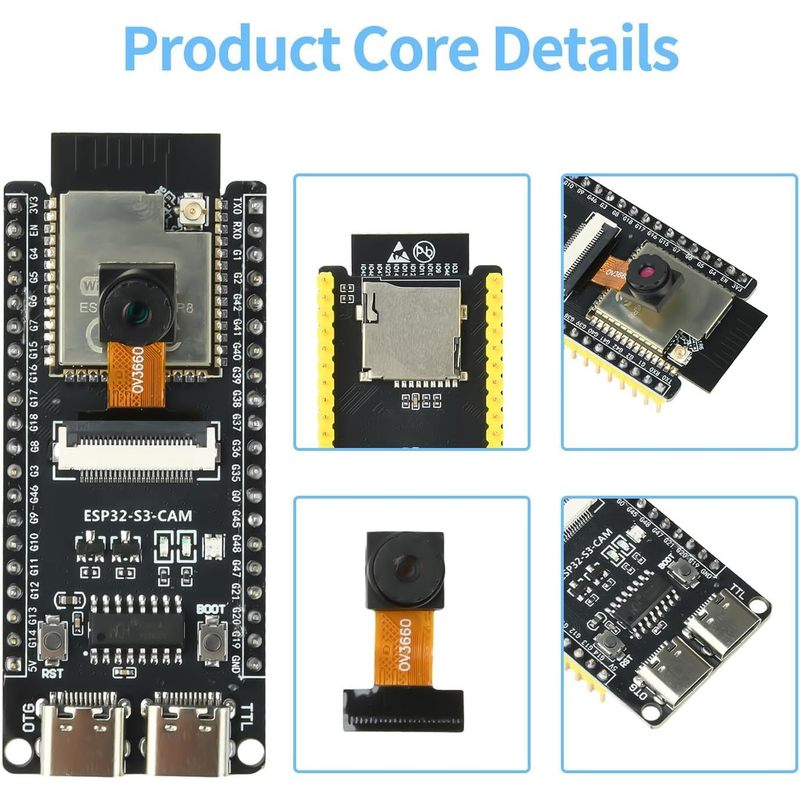 บอร์ด ESP32-S3-CAM พร้อมกล้อง  - Esp32 Wifi Bluetooth Module บทวิจารณ์และราคา