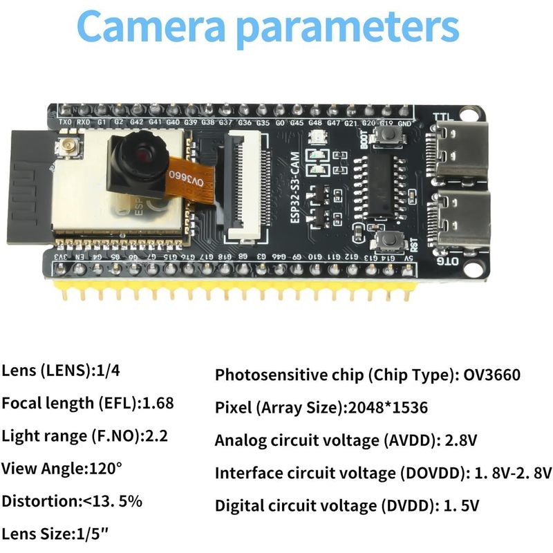 บอร์ด ESP32-S3-CAM พร้อมกล้อง  - Esp32 Wifi Bluetooth Module บทวิจารณ์และราคา