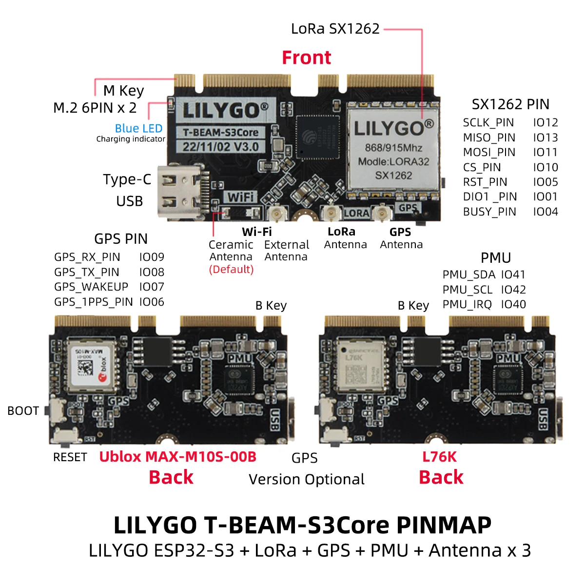 บอร์ดพัฒนา LILYGO T-BEAM-CORE  - Esp32 บทวิจารณ์และราคา