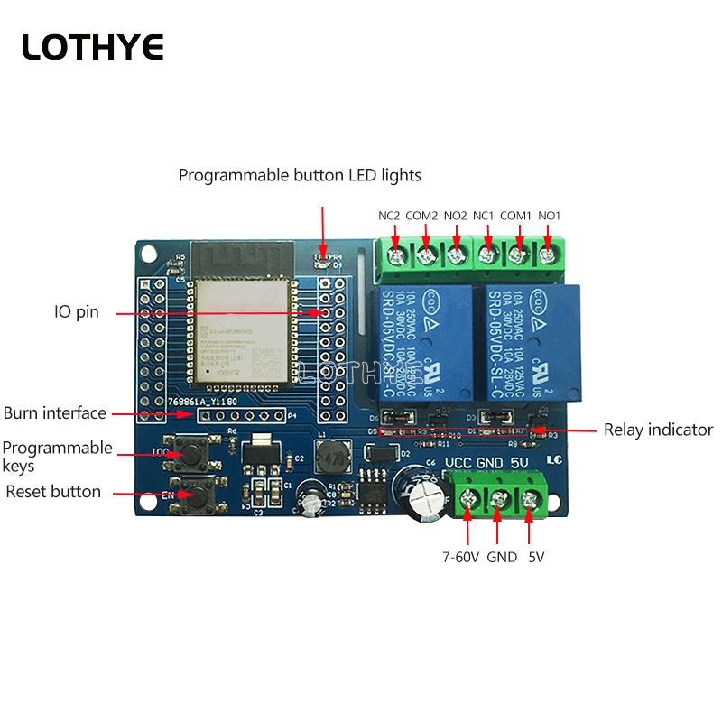 โมดูลรีเลย์ ESP32 แบบสองช่องสั - Esp32 Uart Module บทวิจารณ์และราคา