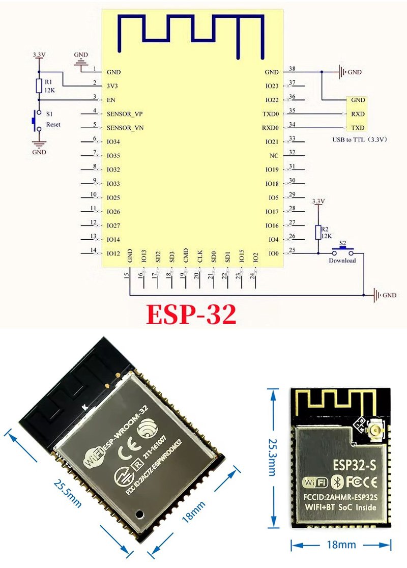 ESP32 ESP-32S ESP-12E ESP-12F  - Esp8266 บทวิจารณ์และราคา