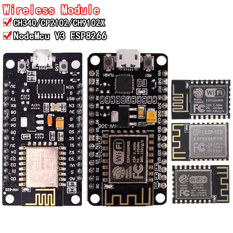 โมดูลไร้สาย CH340/CP2102/CH910 - Esp8266 Nodemcu บทวิจารณ์และราคา